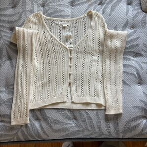 Sandro Ivory Knit Cardigan